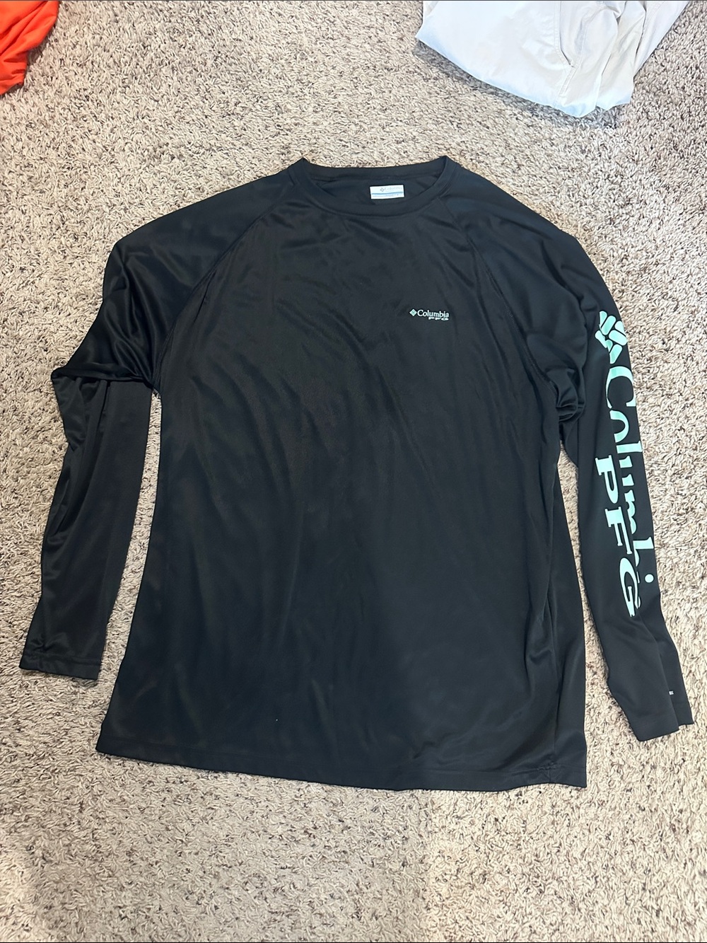 Columbia Black Long-Sleeve PFG Shirt with Mint Logo